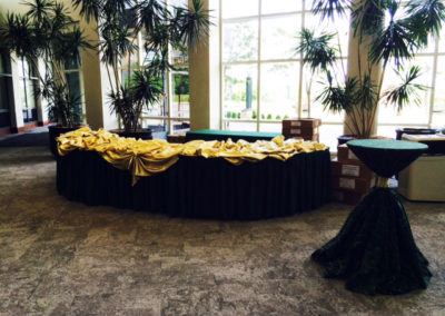 Serpentine tables for corporate event